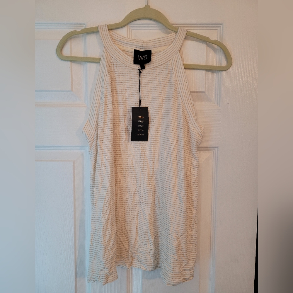 Gold and cream halter top